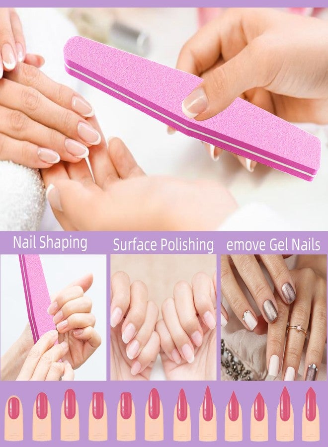 TKYZMS 10 Pack 100/180 Grit Nail Files and buffers,Double Sided Nail Files,Nail Buffer Block,Fingernail File,Sponge Buffing Nail File,for Acrylic/Natural Nails(Pink) - Image 4